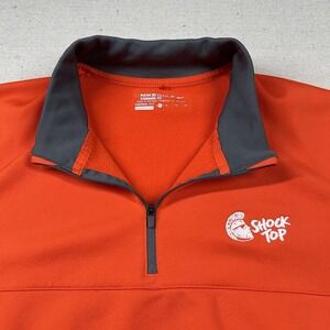 Nike Golf Sweater Men XL Therma Fit Fleece Shock Top Beer Orange 1/4 Zip Pullove